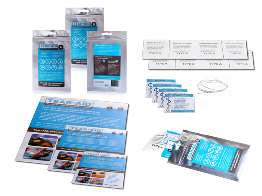 Inhoud Tear Aid reparatieset